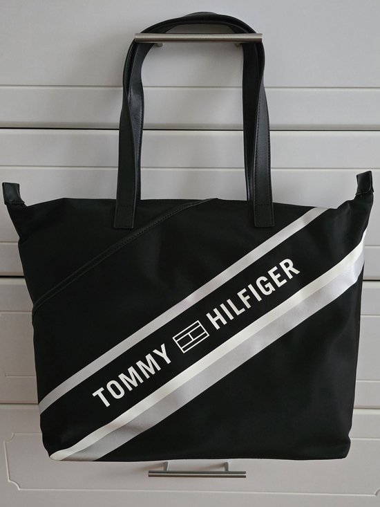 Tommy Hilfiger Handbags - Tommy Hilfiger Skylar Tote Shoulder Bag with White Diagonal Logo Stripe - NWOT